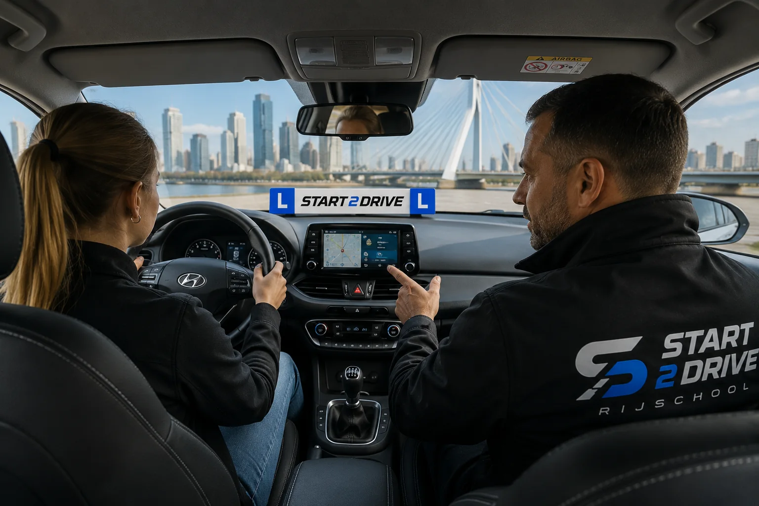 Persoonlijke begeleiding tijdens een rijles bij Start 2 Drive